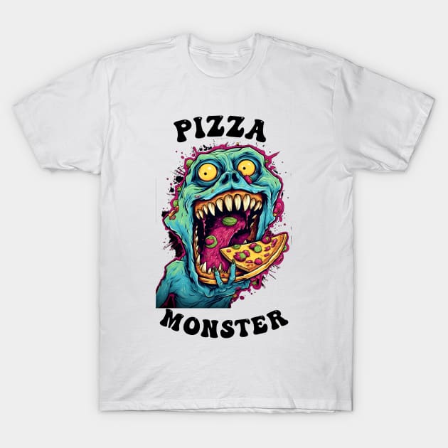 The Pizza Monster T-Shirt by Obotan Mmienu